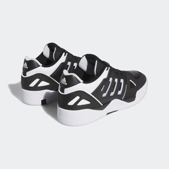 Size 10 - adidas Mens Midcity Low Black White Basketball Shoes Sneakers Lace Up main image 4